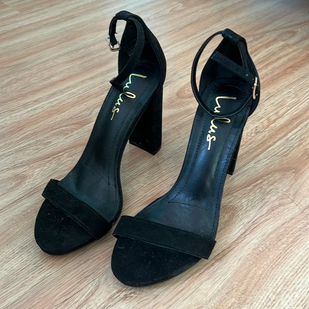 Black ankle strap heels